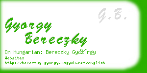 gyorgy bereczky business card